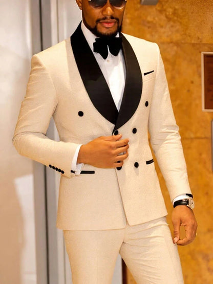 Men's two-piece slim-fitting, siinlge breasted, floral/paisley tuxedo suit