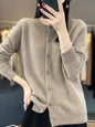 100% Merino Wool Long Sleeve Sweater/Cashmere Cardigan for Spring