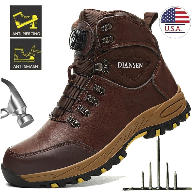 Non Slip Safety Boots with Steel Toe for Men Work