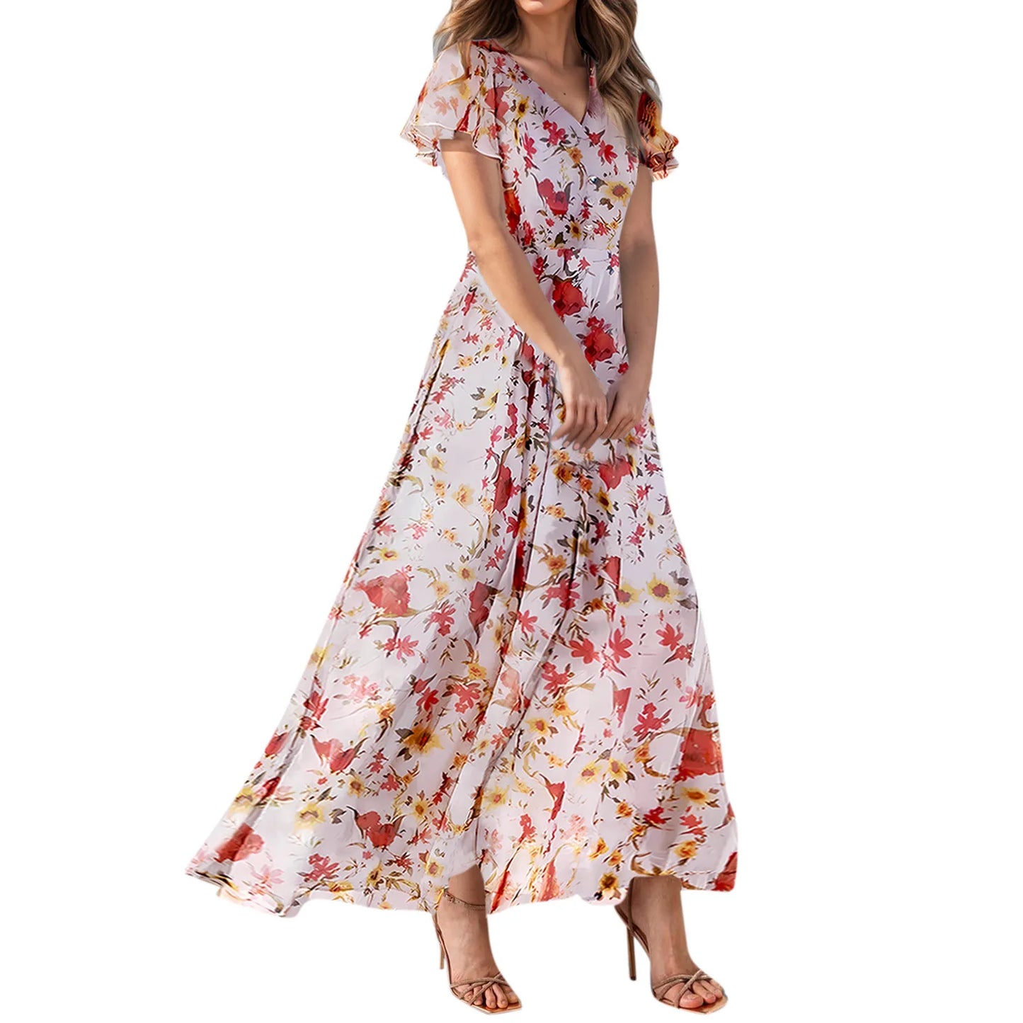 Floral Maxi Evening Party  Dress