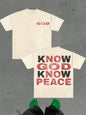 "KNOW GOD Know Peace"  Cotton Graphic  Men's Round Neck Short Sleeved T-Shirt