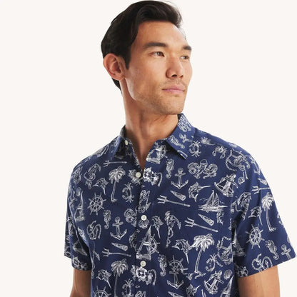 Mens Printed Short-Sleeve Shirt