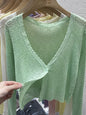 Women's Short Ice Silk Knitted Sun Protection Cardigan