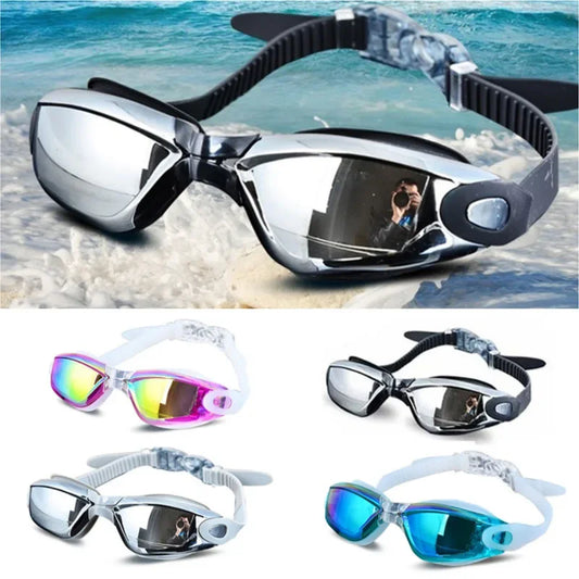 Unisex Silicone Anti-Fog Electroplating Swimming Eyewear Goggles