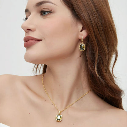 Dark Green, Exquisite Luxury,  Moissanite Jewellery Set