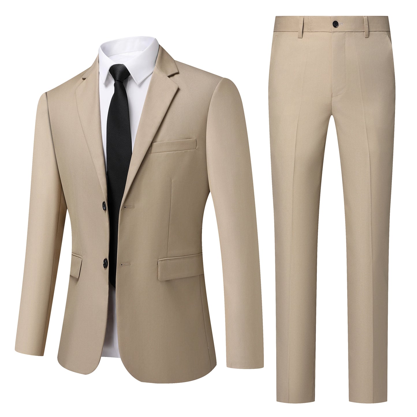 Men's White Two-Piece Wool Business  Suit