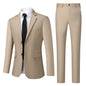 Men's White Two-Piece Wool Business  Suit