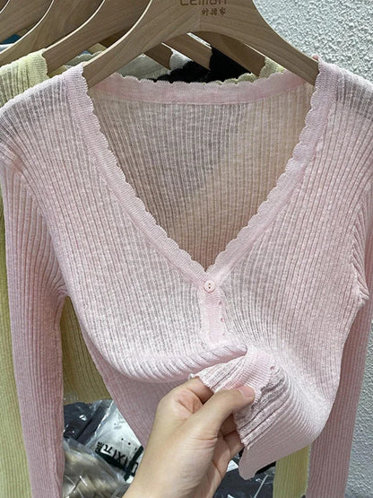 Women's Short Ice Silk Knitted Sun Protection Cardigan