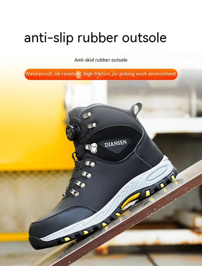 Non Slip Safety Boots with Steel Toe for Men Work