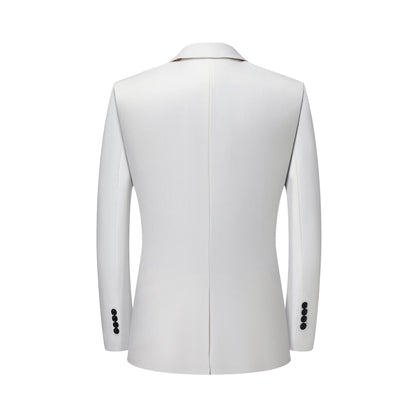 Men's White Two-Piece Wool Business  Suit