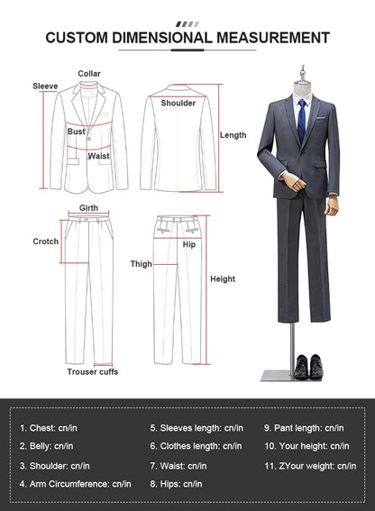 Men's White Two-Piece Wool Business  Suit
