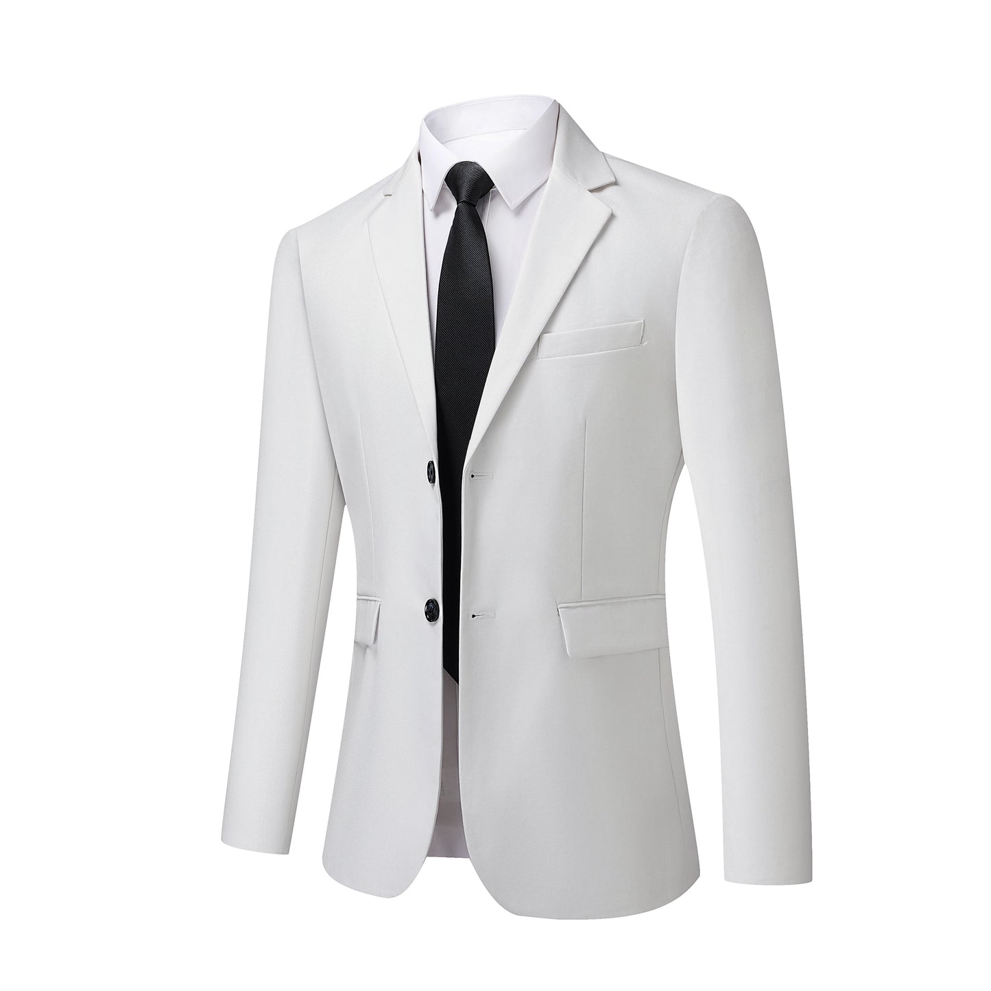 Men's White Two-Piece Wool Business  Suit