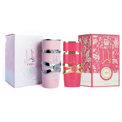 Lattafa Yara 2 Piece Gift Set for Women – Floral, Fruity, Vanilla Eau de Parfum, (2 x 3.4OZ)