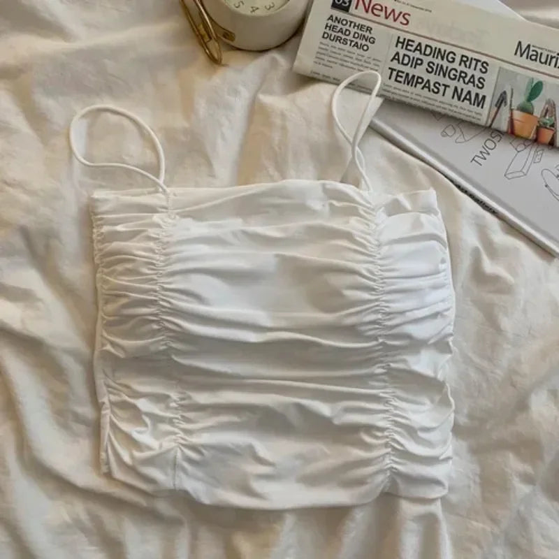 Women Crop Tops Sexy Tank Top For Lady Summer Tube Tops With Cups Female Underwear Lingerie Woman Clothing Girls Camisole Vest