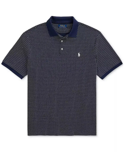 Men's Classic-Fit Print Soft Cotton Polo Shirt