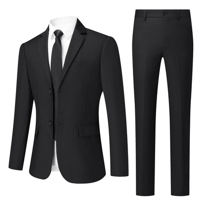Men's White Two-Piece Wool Business  Suit