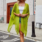 Womens Solid Color Kimono Sheer Cardigan