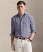 Men's Classic-Fit Houndstooth Linen Shirt