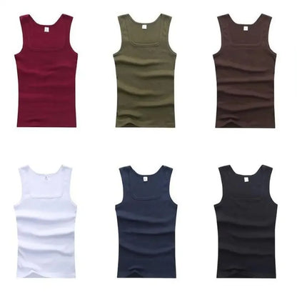 Men's Sleeveless Breathable Cotton Vest - Multi color