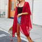 Womens Solid Color Kimono Sheer Cardigan