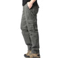 Large Pocket Loose Tactical Pants Elastic Waist Pure Cotton Casual Work Pants