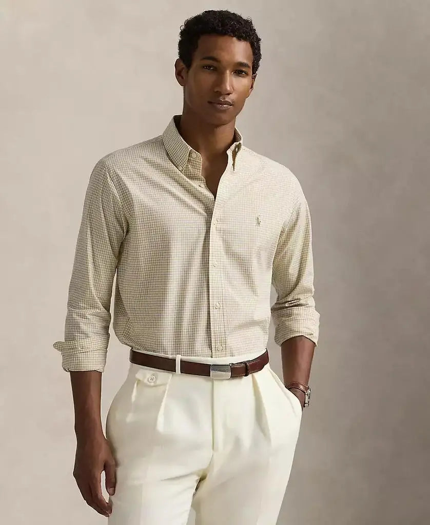Men's Classic-Fit Gingham Stretch Poplin Shirt
