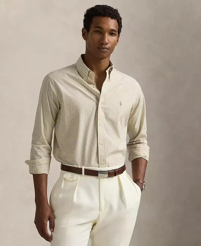 Men's Classic-Fit Gingham Stretch Poplin Shirt