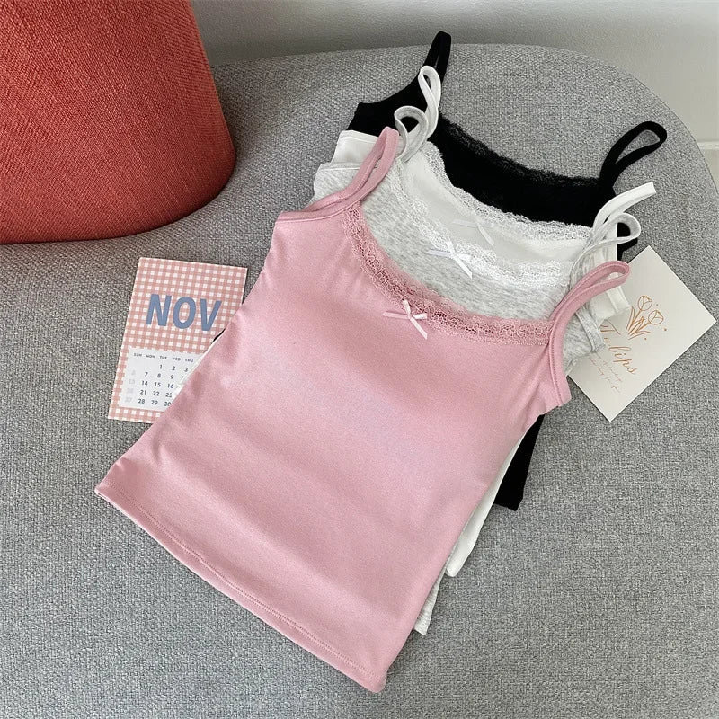 Camisole with Lace Padded Removable Bra for Women