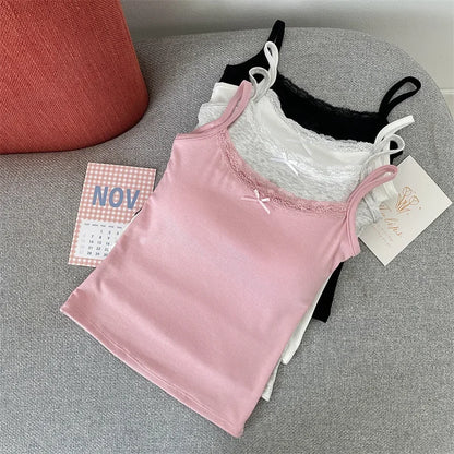 Camisole with Lace Padded Removable Bra for Women