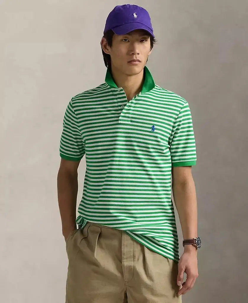 Men's Classic-Fit Striped Mesh Polo Shirt