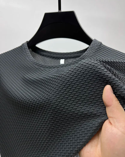 Ice Silk High-Quality Short Sleeve T Shirts Men's Breathable Fashion