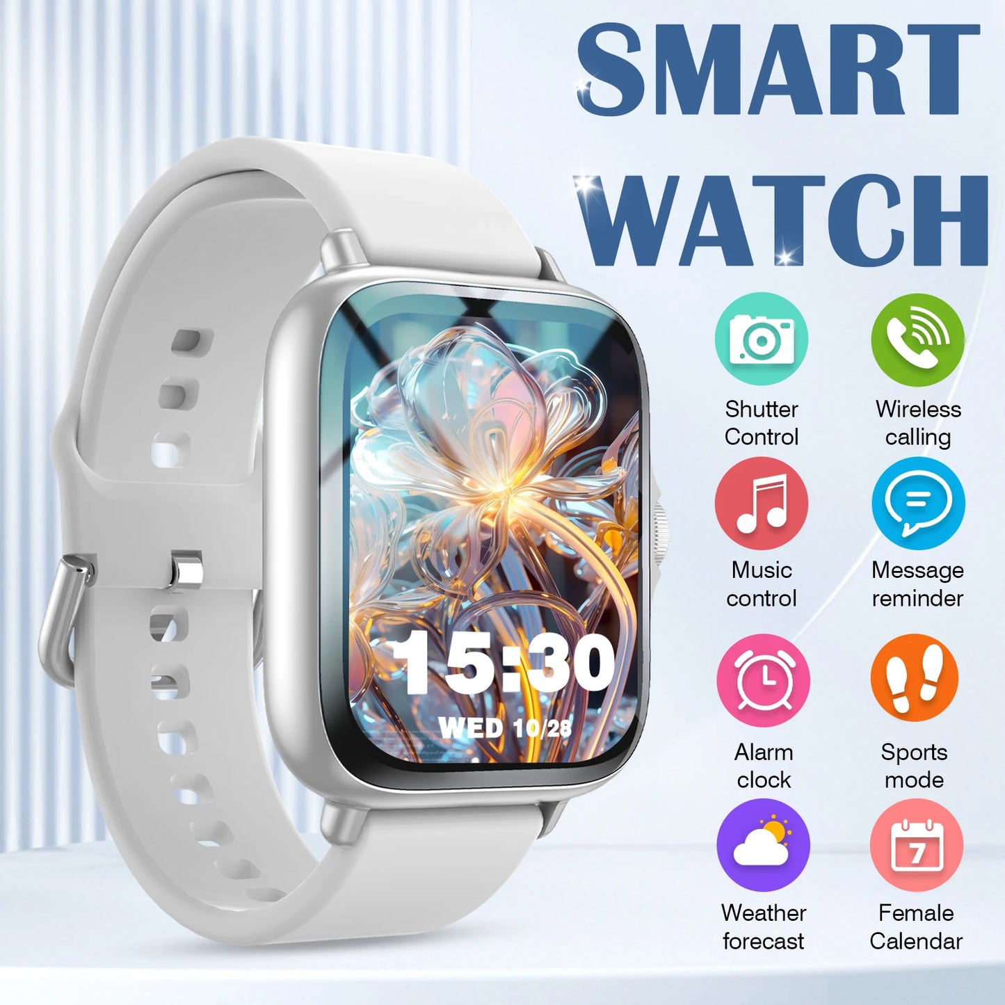 Smartwatch ultra-thin design, compatible with Android and iPhone