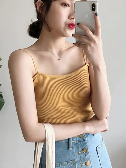Women Halter Crop Tops Summer Sleeveless Camis