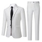 Men's White Two-Piece Wool Business  Suit
