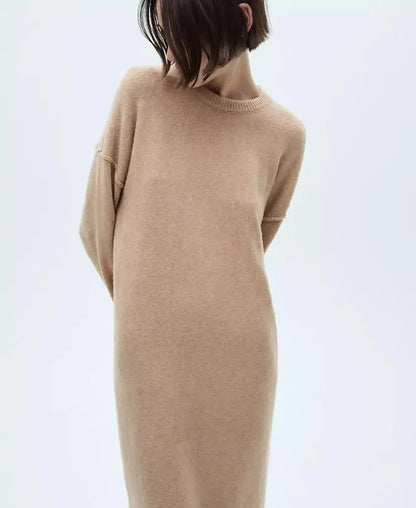 Women's Ribbed Finishes Knitted Dress