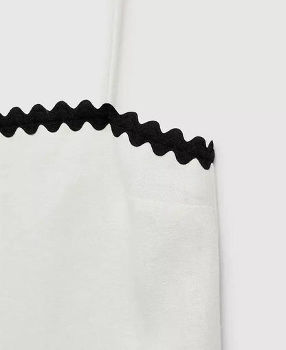 Women's Contrasting Details Linen Dress