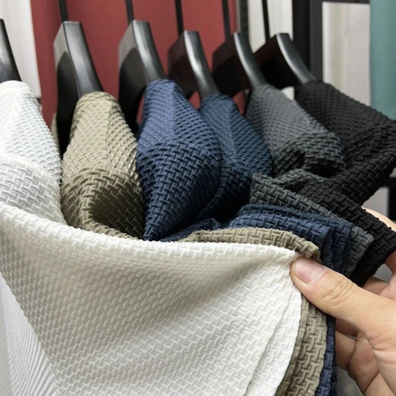 Ice Silk High-Quality Short Sleeve T Shirts Men's Breathable Fashion