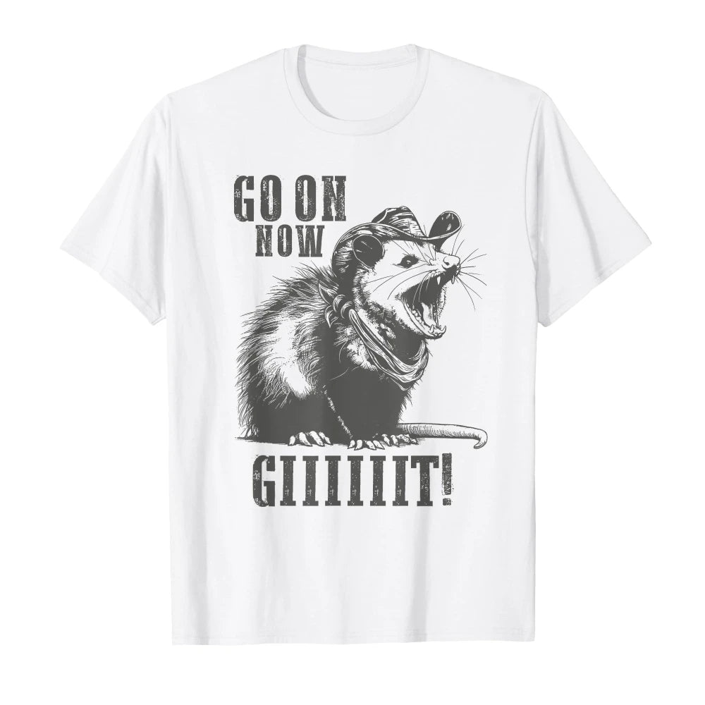 Unisex Starry Night Fun Possum Cotton T-shirt