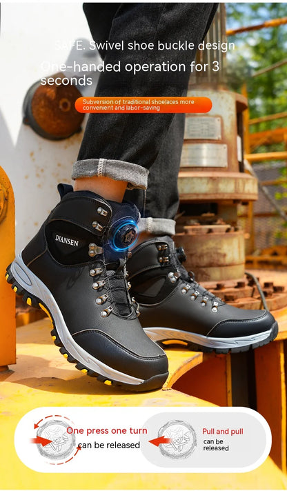 Non Slip Safety Boots with Steel Toe for Men Work