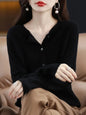 100% Merino Wool Long Sleeve Sweater/Cashmere Cardigan for Spring