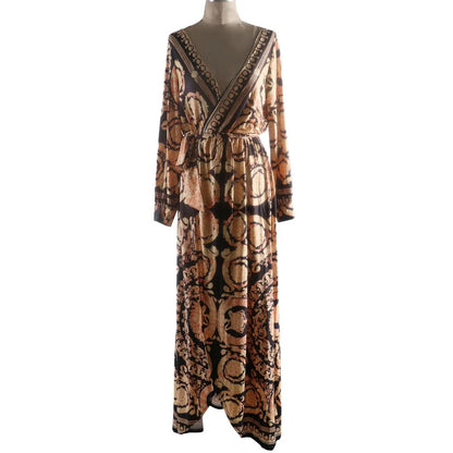 Sexy Long Party Dress with Vintage African Print for Women