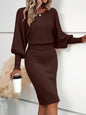 Batwing Sleeve Sweater Dress For Women