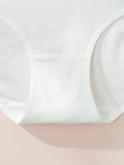 8 pieces of women's mid-high waist cotton breathable and soft underwear