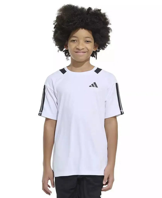 Big Boys  3-Stripe Mesh-Accent Soccer Shirt