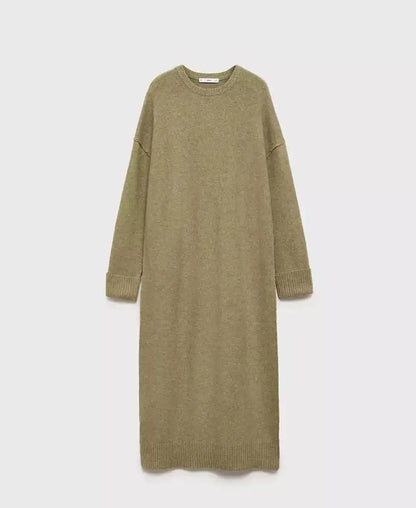 Women's Ribbed Finishes Knitted Dress