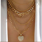 Multilevel Geometric Vintage Punk Gold-plate Thick Chain Muli