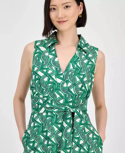 Women's Sleeveless Collared Shirtdress