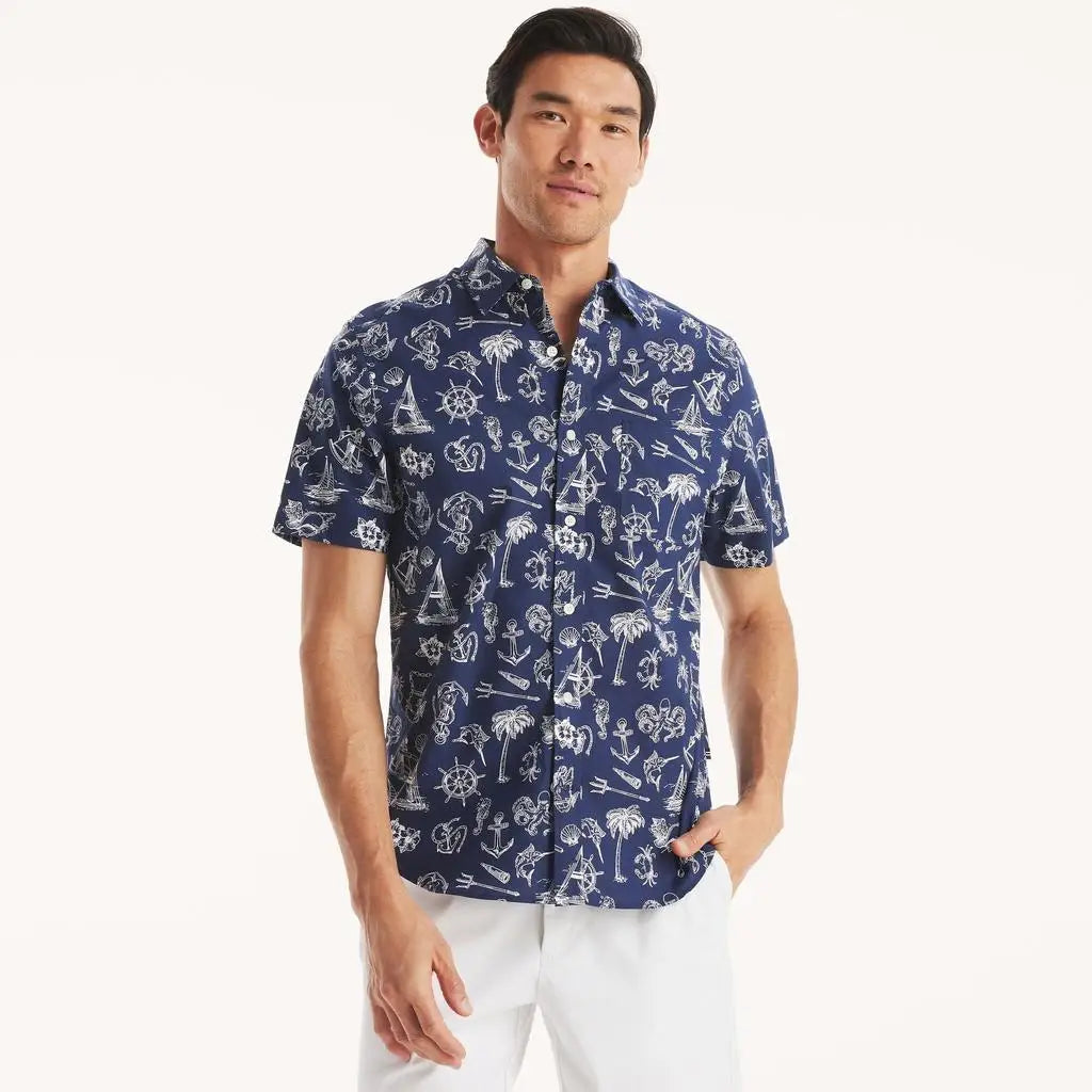 Mens Printed Short-Sleeve Shirt