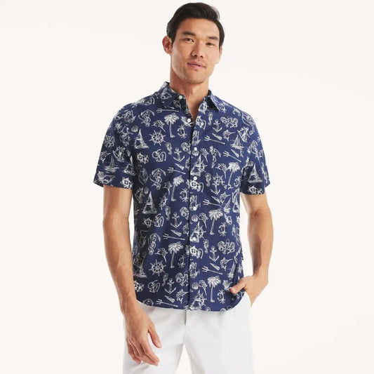 Mens Printed Short-Sleeve Shirt
