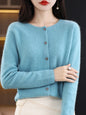100% Merino Wool Long Sleeve Sweater/Cashmere Cardigan for Spring